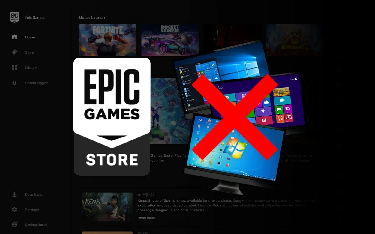 Epic Game: End of Support in this Windows version