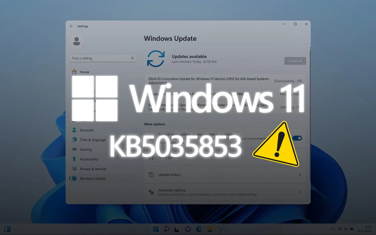Problems with Windows 11 KB5035853 updates: Resolution Guide