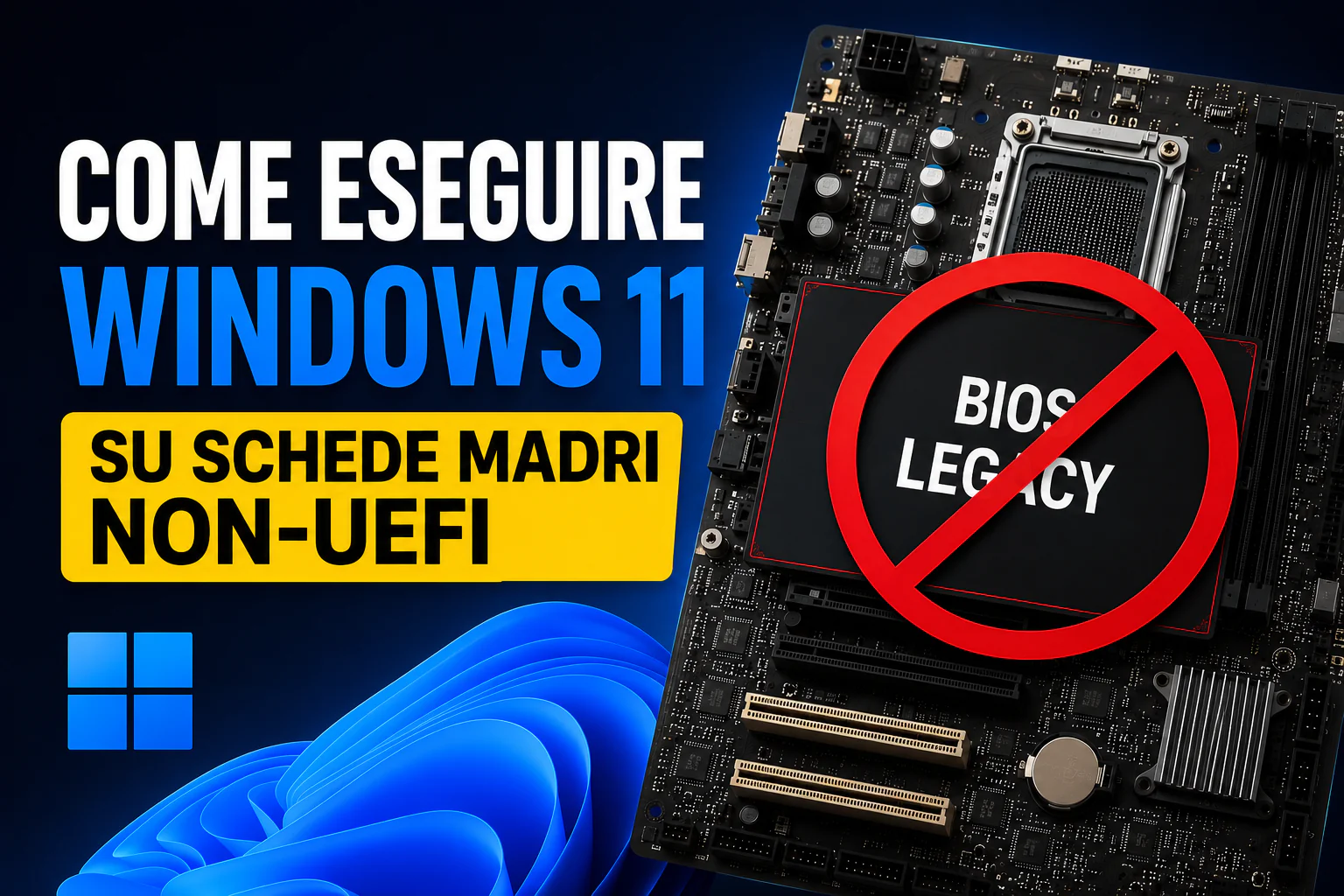 Come eseguire Windows 11 su schede madri non UEFI: tutti i metodi